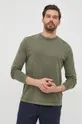 zelená Bavlnené tričko s dlhým rukávom Drykorn