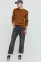 Хлопковый свитер Produkt by Jack & Jones коричневый