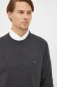 szürke Tommy Hilfiger pulóver kasmír keverékből