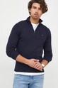Svetr s příměsí kašmíru Tommy Hilfiger námořnická modř MW0MW28049.9BYY