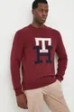 bordowy Tommy Hilfiger sweter wełniany