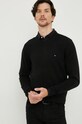 Sveter s prímesou kašmíru Tommy Hilfiger čierna MW0MW28047.9BYY