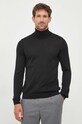 BOSS sweter wełniany wełna czarny 50468262