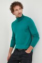 BOSS sweter wełniany wełna zielony 50468262