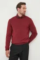 czerwony BOSS sweter wełniany