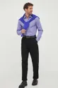 Вовняний светр BOSS фіолетовий