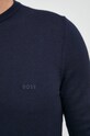 BOSS sweter wełniany 50476364 granatowy