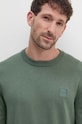 BOSS sweter z domieszką kaszmiru BOSS CASUAL zielony 50471343