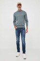 BOSS sweter z domieszką kaszmiru BOSS CASUAL 50471343 niebieski AA00