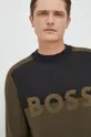 μαύρο Βαμβακερό πουλόβερ BOSS Boss Casual
