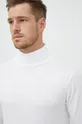 biela Bavlnené tričko s dlhým rukávom Calvin Klein