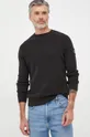 μαύρο Βαμβακερό πουλόβερ Calvin Klein Jeans