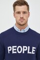 United Colors of Benetton sweter bawełniany granatowy 1394K101W.912