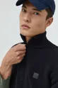 czarny Solid sweter bawełniany
