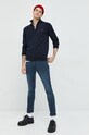 HUGO sweter bawełniany 50474164 granatowy AW24