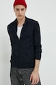 Vlnený kardigán HUGO tmavomodrá 50474193