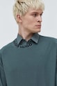 HUGO sweter bawełniany turkusowy 50474813