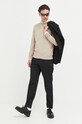 HUGO sweter bawełniany 50475083 beżowy AW25