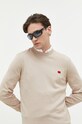 HUGO sweter bawełniany beżowy 50475083