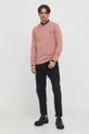 Bombažen pulover HUGO roza