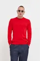 czerwony HUGO sweter bawełniany
