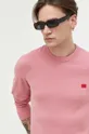 różowy HUGO sweter bawełniany