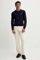 Βαμβακερό πουλόβερ HUGO 50475083 σκούρο μπλε AW25