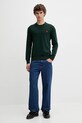 HUGO sweter bawełniany 50475083 zielony AW25