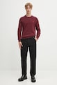 HUGO sweter bawełniany 50475083 bordowy AW25