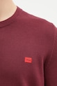 HUGO sweter bawełniany 50475083 bordowy