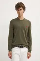 Pamučni pulover HUGO smeđa