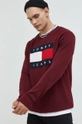 Хлопковый свитер Tommy Jeans бордо