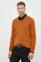 pomarańczowy United Colors of Benetton sweter wełniany