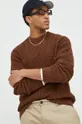 Bavlnený sveter Abercrombie & Fitch hnedá