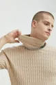 beżowy Abercrombie & Fitch sweter z domieszką wełny