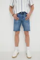 navy Levi's denim shorts