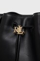Usnjena torbica Lauren Ralph Lauren črna 431876722003