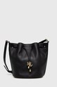 Usnjena torbica Lauren Ralph Lauren Ne ustreza A4 črna 431876723003