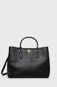 Lauren Ralph Lauren torebka skórzana 431876724004 mieści A4 czarny 431876724004