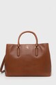 Kožená kabelka Lauren Ralph Lauren usňová koža hnedá 431876724005