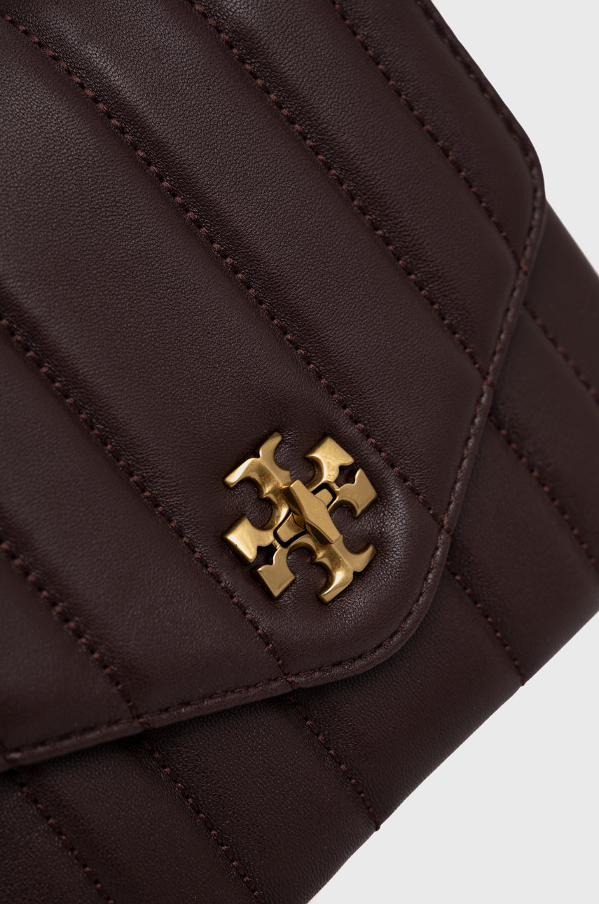 ciemny brązowy Tory Burch torebka skórzana Kira