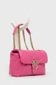 Δερμάτινη τσάντα Pinko ροζ