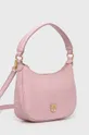 Δερμάτινη τσάντα Pinko ροζ