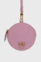 Кожаные кошелёк и чехол для карт Pinko розовый