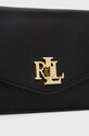 Kožená kabelka Lauren Ralph Lauren čierna 431876437001