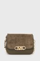 Kožená kabelka MICHAEL Michael Kors semišová kůže zelená 30F2G7PC5S