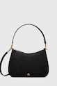 Kožená kabelka Lauren Ralph Lauren usňová koža čierna 431883768008