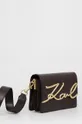 Δερμάτινη τσάντα Karl Lagerfeld καφέ