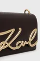 καφέ Δερμάτινη τσάντα Karl Lagerfeld