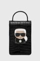 černá Kožená kabelka Karl Lagerfeld Dámský